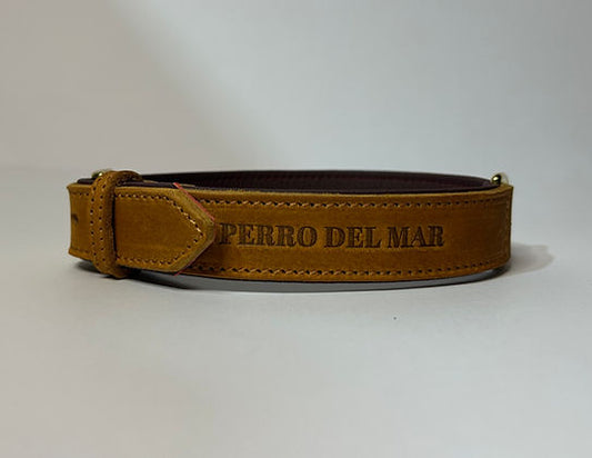 Luxury Tan Leather Dog Collar
