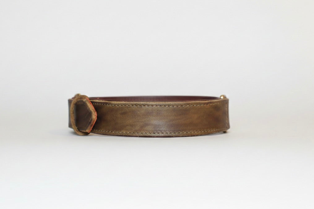 Luxury Green Leather Dog Collar