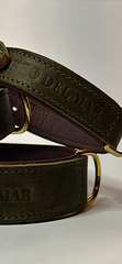 Luxury Green Leather Dog Collar